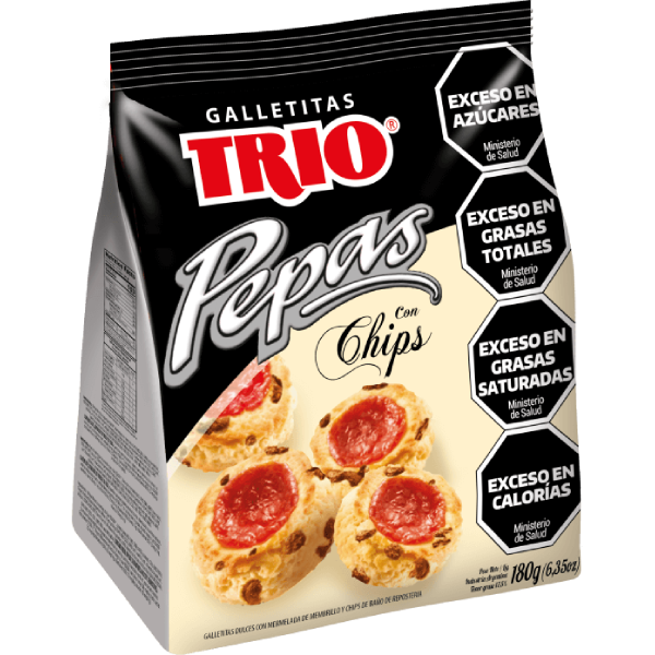 Pepas Trío con chips 180 gr