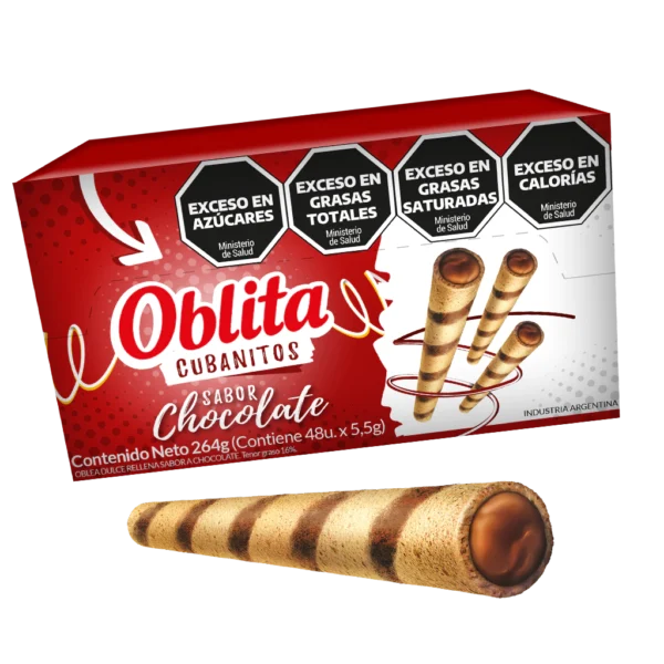 Cubanitos Oblita sabor chocolate - caja 48 u.