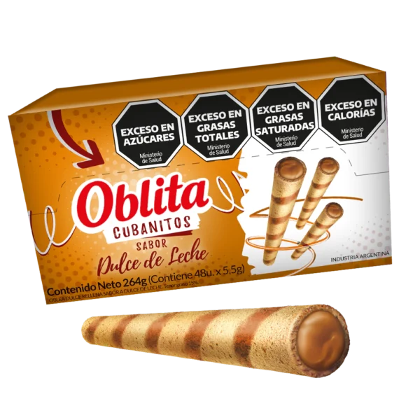 Cubanitos Oblita sabor dulce de leche - caja 48 u.