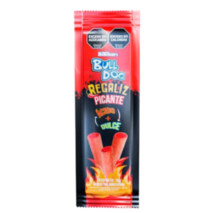 Bull Dog- Regaliz Picante Ácido Dulce sabor Frutilla x12u x18gr