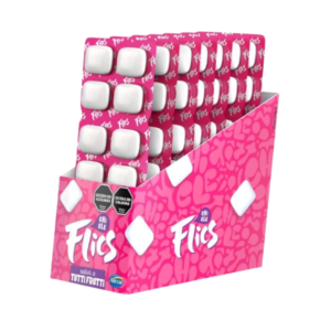 Arcor-Chicles Confitados Flics sabor Frutilla  12un x 17g